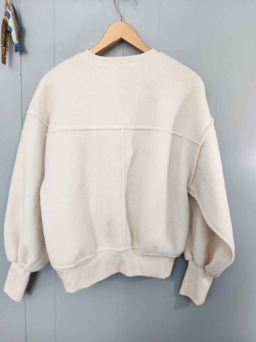 Anthropologie Pilcro Sherpa Fleece Balloon Sleeve Sweatshirt - Picture 3 of 12